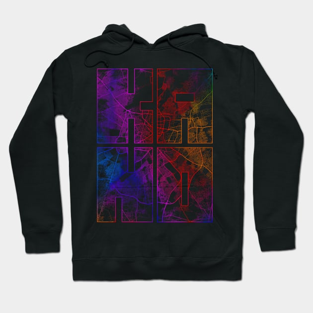 Kano, Nigeria City Map Typography - Colorful Hoodie by deMAP Studio